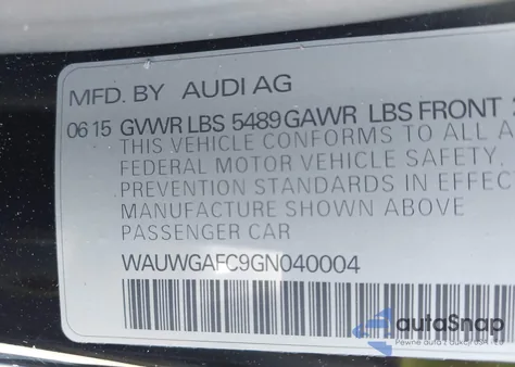 2016 Audi A7 3.0T Premium Plus from USA, damaged, VIN WAUWGAFC9GN040004